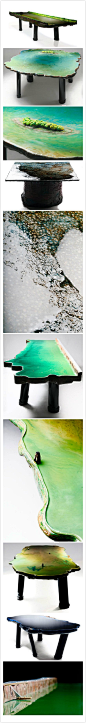 桌面上的湖光山色..“Six Tables on Water” by Gaetano Pesce via