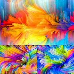 抽象油画风唯美渐变彩色JPG海报背景装修装饰挂画壁画梦幻效果图-淘宝网