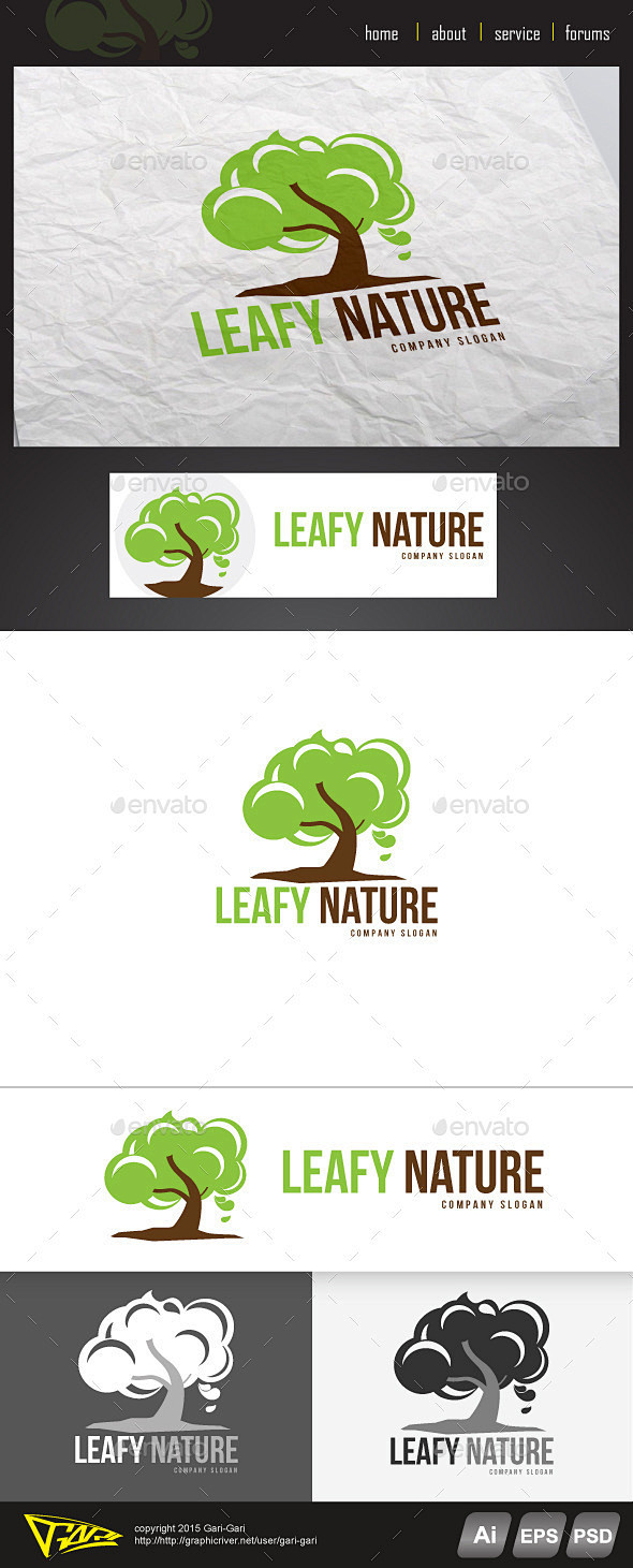 多叶的自然,自然标志模板Leafy Nature - Nature Logo Templates艺术、环保、优雅,绿色,叶子,标志,自然,树 ...