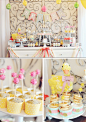 Little Duckling Easter Spring Party via Karas Party Ideas karaspartyideas.com #easter #spring #little #duckling #party #idea #decor #food #cake