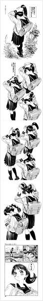 太可爱了吧…
可爱制服少女，校服水手服，扎头发，后背，背影