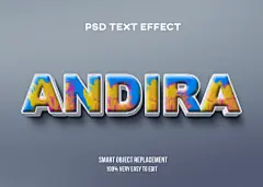 海报文字效果3D立体字样机