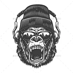 潮人而是脸——杂项矢量Hipster Gorila Face - Miscellaneous Vectors生气,动物,猿,野兽,大,类,概念,危险,危险的,设计师,獠牙,大猩猩,咆哮,头、插图、孤立、下巴、标志、吉祥物,猴子,开放,灵长类动物,复古,尖叫,强壮,牙齿,矢量,古董,警告,野生 angry, animals, ape, beast, big, class, concept, danger, dangerous, designer, fangs, gorilla, growl, head, i