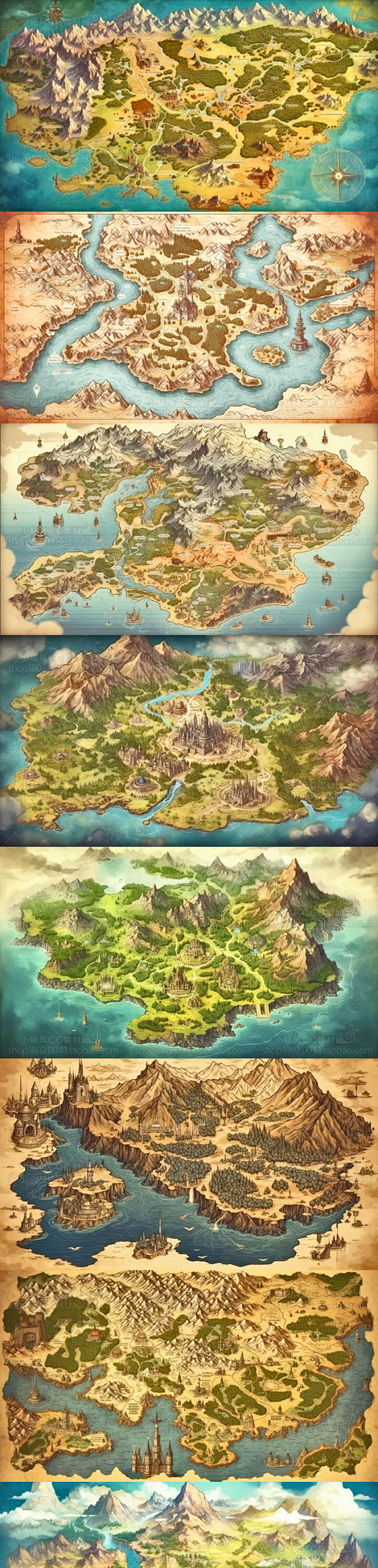 AI游戏地图设定素材 卡通场景地图设计 ...