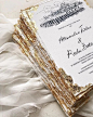 02 personalize your black and white wedding invitations with a touch of gold foil - Weddingomania