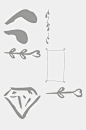 钻石藤条手绘婚礼装饰盆栽简笔画免抠素材-众图网