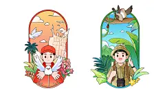 商业动态插画设计丨筑梦大道六个梦想系列主题动态插画