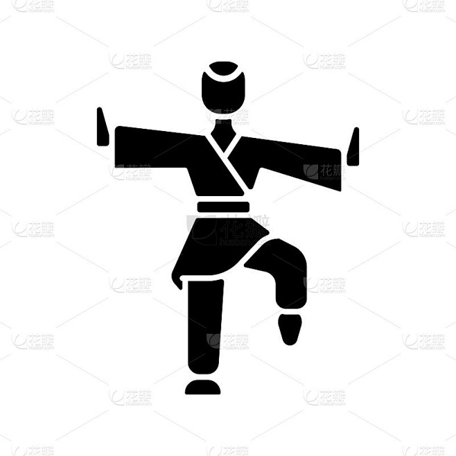 功夫黑色字形图标