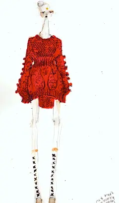 时尚服装手绘图集丨插画人物绘画素描水彩服装手绘案例精选
