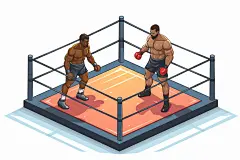 扁平风体育场运动员立体插画