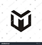 VM or M logo initial letter design template vector #Ad , #Ad, #initial#logo#VM#letter