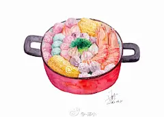 最近的画的美食来一波#每日一水彩##水彩手绘##水彩#