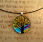 Yellow Sunset Tree of Life Glass by *FusedElegance on deviantART