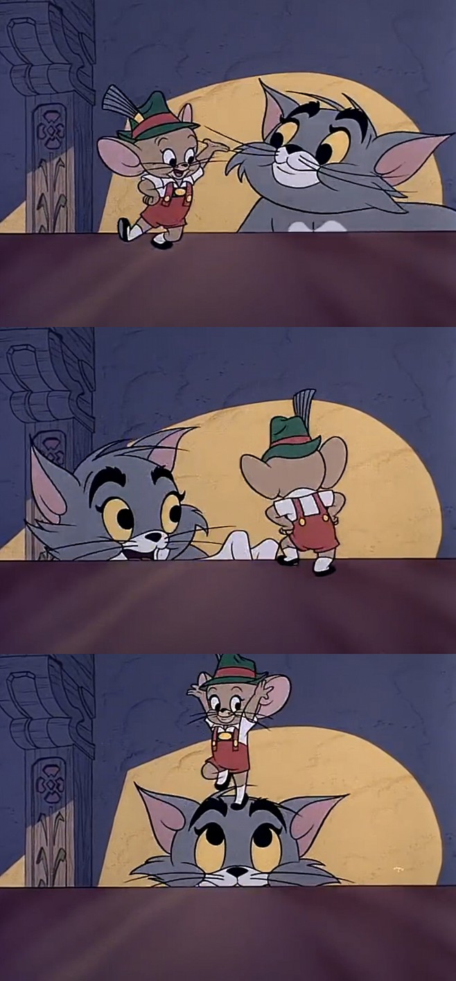 猫和老鼠三宫格动漫壁纸。