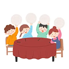 卡通手绘光盘行动元素原创插画PNG素材手绘卡通人物 光盘行动 节约粮食 吃饭 餐具 爱惜食物 儿童吃饭 男孩 女孩 卡通 其他 人物 教育 卡通儿童 卡通人物 传统美德 幼儿教育 厉行节约反对浪费