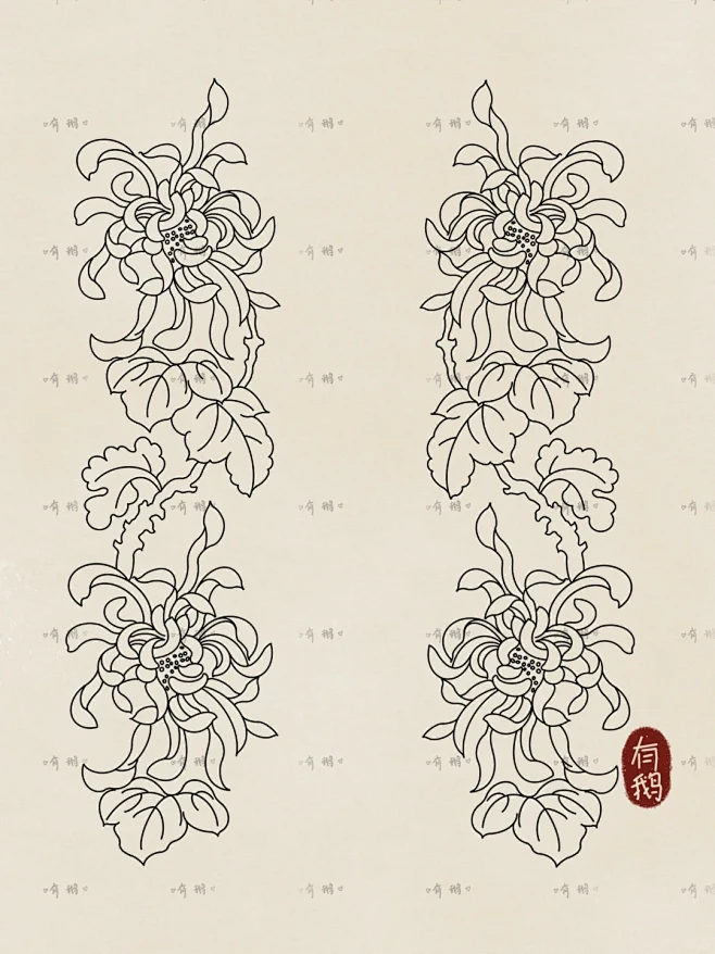 【中国传统纹样图案136】｜ 菊花边 - 小红书-花瓣网