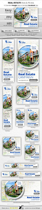 Real Estate Web & Facebook Banners Ads - Banners & Ads Web Elements: 