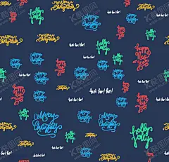 无缝图案 【酷图网】圣诞节,平安夜,圣诞老人,圣诞帽,糖果,圣诞树,手绘,插画,插图,背景,底图,壁纸,元素,装饰,创意,图案,纹样,花纹,肌理,肌底,纹路,底纹,素材,二方连续,四方连续,无缝,小清新