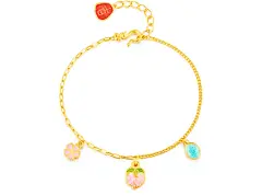Mclon/曼卡龙春日桃桃烧蓝黄金手链高温珐琅送礼足金计价精品-tmall.com天猫