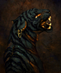Tiger Portraits : Portrait paintings of tigers.