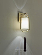 现代新中式铜色禅意简约时尚设计师样板房客厅卧室酒店会所壁灯