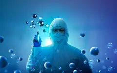 医疗药品实验室DNA基因分子生物科技化学研究海报模板PSD源文件素材