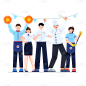 SVG-狂欢动作元素-清洁工人