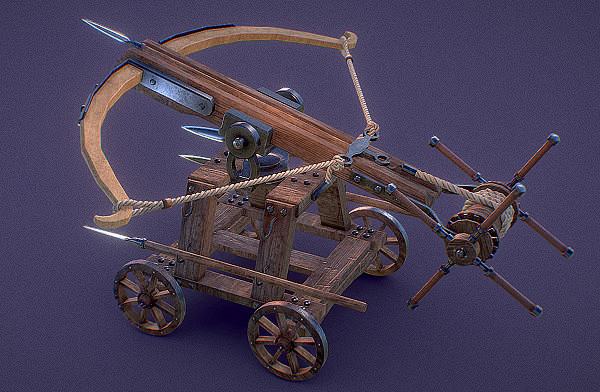 古代弓弩战车3d模型-美酷网