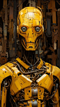 Abstract robot, surrealism, a portrait made of millions of tiny marbles and geometric patterns, Heinrich Kley, Sergio Toppi, Moebius, Klimt, Vermeer, Van Gogh, Soulages, Erin Hanson, Bernard Buffet