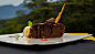 Slice of Chocolate Cake with Vanilla Ice Cream