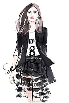 #jjseason插画# #season时装插画# -----明星同款，你更喜欢谁？ #刘亦菲#  #时尚主播linda# #angelababy#   #杨幂#  #白百何# #宋茜#  #倪妮#  #Vittoria Ceretti# | #插画狂想# @微博设计美学 ​​​​