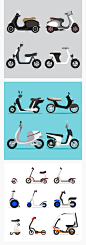 扁平平衡车独轮车踏板车卡通电动车摩托车车型展示插画AI矢量素材-淘宝网