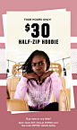$30 - Half-Zip Hoodie