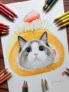 今日份的猫猫甜点来啦

喵星人超话手绘超话萌宠超话彩铅超话 ​​​​