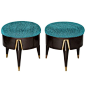 1950s Mexican Modern Eugenio Escudero Upholstered Stools | From a unique collection of antique and modern stools at https://www.1stdibs.com/furniture/seating/stools/