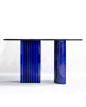 Zigzag console by Victoria Wilmotte in marble and lacquered steel