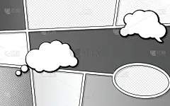 矢量模型的一个典型的漫画页与讲话气泡。