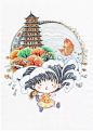 -插画家园-插画家园画呗-插画家园给女儿整理了西湖的明信片-插画家园