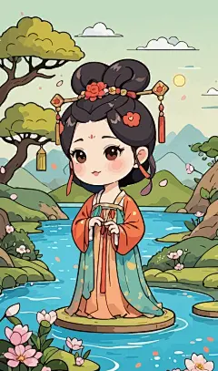 古典胖女孩矢量图形插画元素