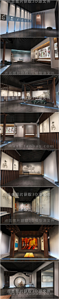 中式博物馆展厅设计 档案馆革命纪念馆展览展馆方案空间室内设计方案素材3D室内模型3dmax效果图r64