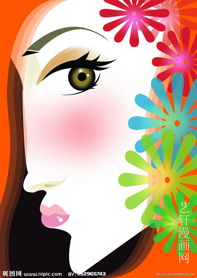 女性侧面抽象作品