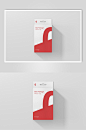红色图案字体白色挂式数码产品纸盒样机