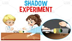 与科学家小孩卡通人物的影子实验