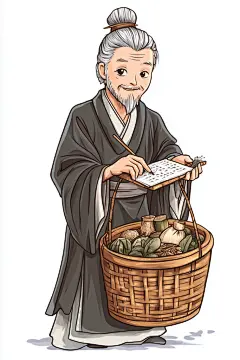 中药保健卡通人物插画