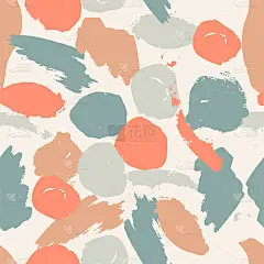 笔触无缝模式在流行的颜色。艺术、现代、创意、时尚的设计。适用于印刷，数码纸，纺织品，织物，手工绘制的