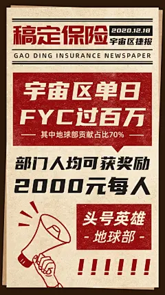 保险行业内部奖励团队奖励喜报复古