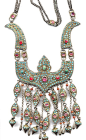 bird shaped necklace with micromosaic turquoise and inlaid glass Khiva