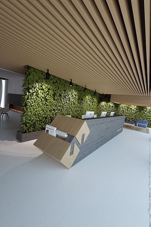 Live green wall and ...