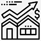 房价增长房地产市场图标 页面网页 平面电商 创意素材