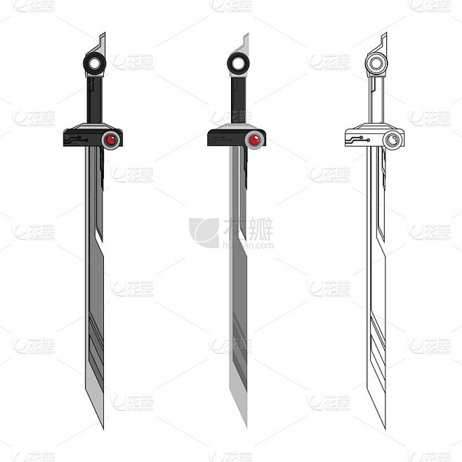 未来武士刀矢量插图